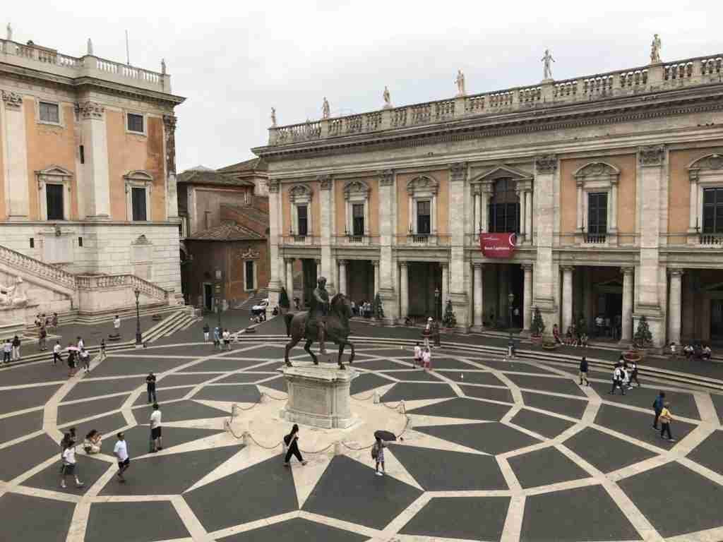Piazza Campidoglio with Michelangelo's geometric pattern